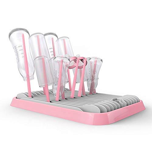 Secador de botellas, UPPEL Escurridor para biberones, Secador de biberones con diseño abierto que permite que el aire circule libremente. (pink)