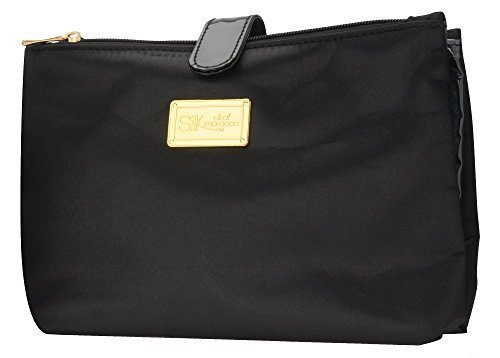 Seda Aceite de Marruecos Cosméticos Bolsa de viaje de lujo en negro-belleza caso/bolsa/neceser/bolsa de viaje/bolsa de maquillaje de lujo con un acabado satinado
