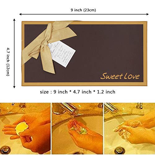 SehrGo 18 Piezas Jabón de Rosa conservado perfumado, para baño, jabón, pétalos de Rosa, en Caja de Regalo para Mujeres, Adolescentes, niñas, cumpleaños