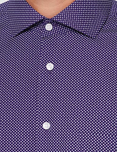 Seidensticker Modern Fit Langarm mit Spread Kent-Kragen Bügelleicht Gepunktet-100% Baumwolle Camisa, Morado (Lila 87), 42 (Talla del Fabricante: 40) para Hombre