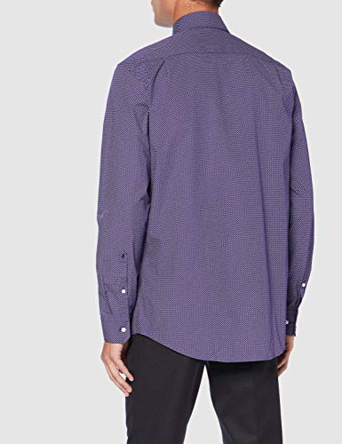 Seidensticker Modern Fit Langarm mit Spread Kent-Kragen Bügelleicht Gepunktet-100% Baumwolle Camisa, Morado (Lila 87), 42 (Talla del Fabricante: 40) para Hombre
