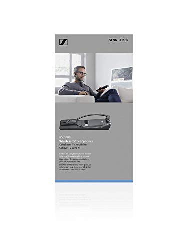 Sennheiser RS 2000 - Auriculares inalámbricos de TV Alcance de 50 Metros, Color Negro