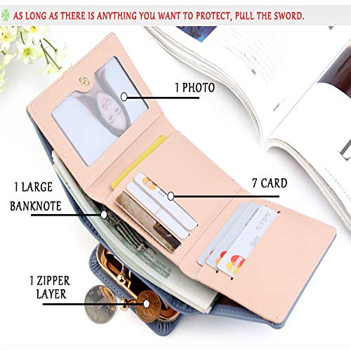 Señoras Mini Billetera Corta pequeña Cartera de Cuero de PU para Mujer Monedero Tarjetero