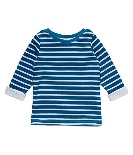 SENSE ORGANICS Felix Langarmshirt (beidseitig tragbar) Camiseta de Manga Larga, Azul (Ice Blue + Print + Stripes), 68 cm (Tamaño Fabricante: 3 Meses) Unisex bebé