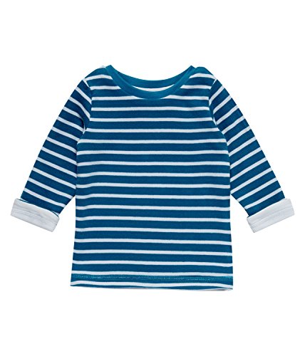 SENSE ORGANICS Felix Langarmshirt (beidseitig tragbar) Camiseta de Manga Larga, Azul (Ice Blue + Print + Stripes), 68 cm (Tamaño Fabricante: 3 Meses) Unisex bebé