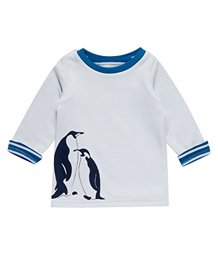 SENSE ORGANICS Felix Langarmshirt (beidseitig tragbar) Camiseta de Manga Larga, Azul (Ice Blue + Print + Stripes), 68 cm (Tamaño Fabricante: 3 Meses) Unisex bebé
