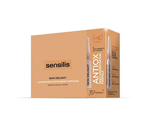 Sensilis Skin Delight - Kit de Belleza con Vitamina C - Crema de Día (50 ml) + Peeling facial (75 ml) + Ampollas Iluminadoras (15 x 1,5 ml)
