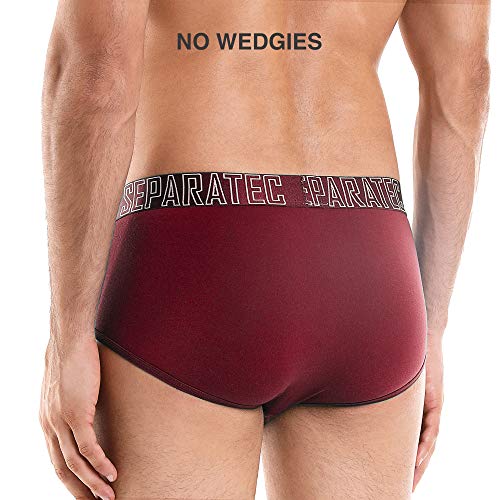 Separatec Calzoncillos bóxer para hombreRayón de bambú Liso con Bolsas separadas Ropa Interior Pack de 3 Calzoncillos bóxer Elegante bañador Multicolor (L, Negro+Rojo+Verde)