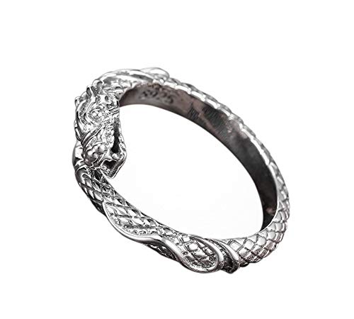 Serebra Jewelry Dragón Anillo de plata de ley 925 tamaño ajustable unisex hombres mujeres