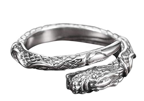 Serebra Jewelry Dragón Anillo de plata de ley 925 tamaño ajustable unisex hombres mujeres