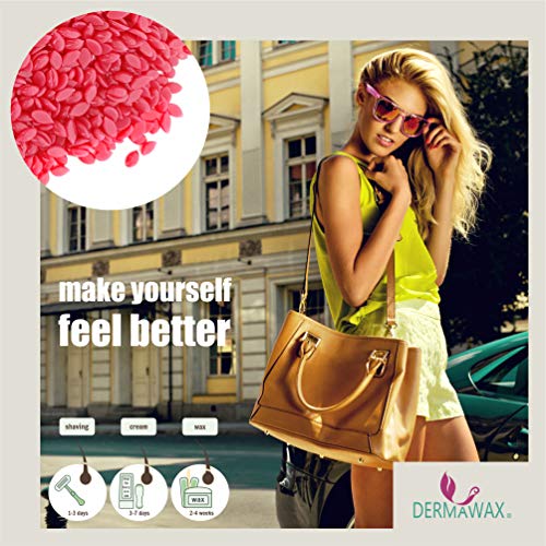 Serie Dermawax negra de 1 kg- Cera de película de rosa Perlas de cera de cera caliente para depilación profesional de todo el cuerpo Depilación brasileña depilación