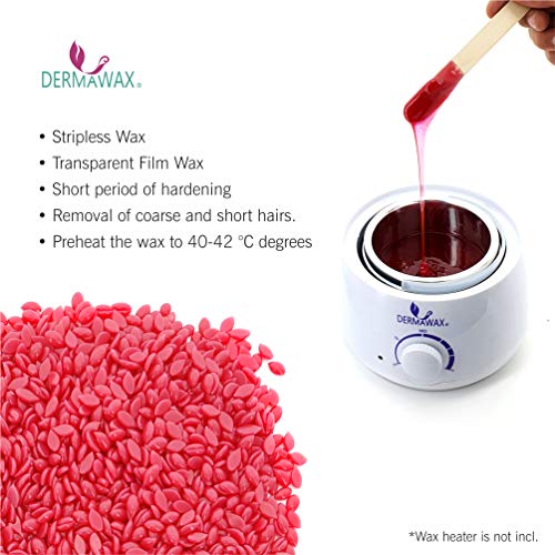 Serie Dermawax negra de 1 kg- Cera de película de rosa Perlas de cera de cera caliente para depilación profesional de todo el cuerpo Depilación brasileña depilación