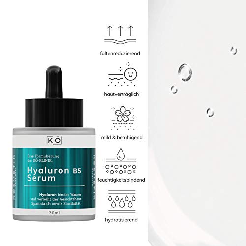 Sérum KÖsmetik Hyaluron B5 de 30 ml, hidratante B5 para una hidratación intensa, menos arrugas y líneas un suero antienvejecimiento