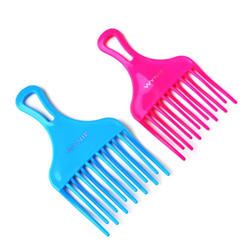Set 2pcs Peines afro desenredante puas anchas para pelo rizado 17cm Multi