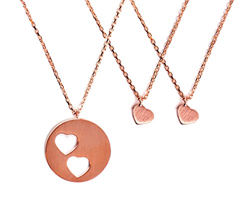 Set de 2 collares Carry de Beka & Bell, para madre e hija o gemelos, oro rosado