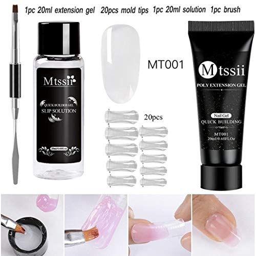 Set de extensión de uñas de gel para poly, 90 ml