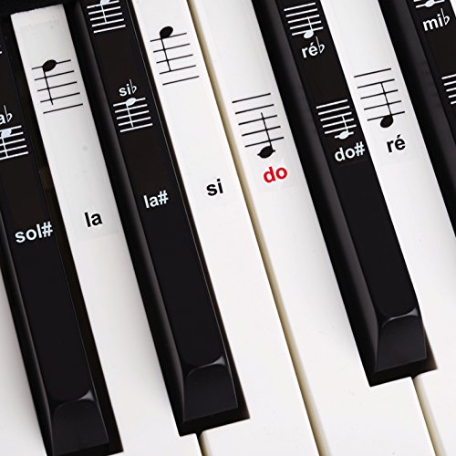 Set de pegatinas para teclado electrónico o piano con 88 teclas, ideal para aprender a tocar rápido, plástico laminado transparente