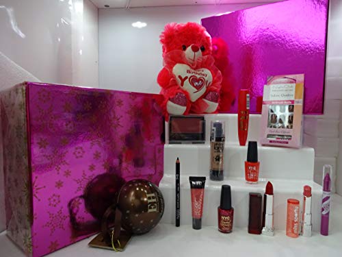 Set de regalo de lujo para ella, maquillaje y oso de peluche en caja de regalo, mezcla marcas de artículos de maquillaje, regalo envuelto listo para regalar **Edición limitada** Oferta especial. 061.