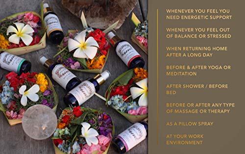 Set de Regalo de Mezclas curativas de Cristales curativos con aceites Esenciales orgánicos: Amor Puro, Protección, Dejar IR y Puesta a Tierra 4 x 30 ml / 1 FL.oz en una Bolsa de Lino