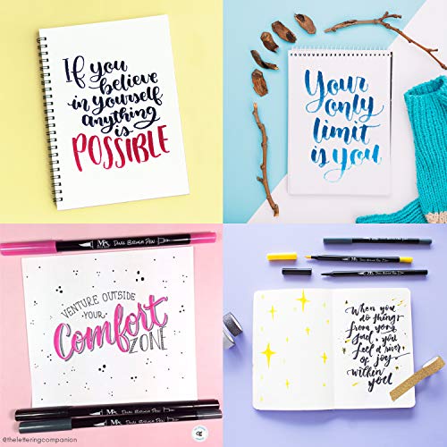 Set de rotuladores con doble punta de pincel- 24 colores - alta calidad, crea un efecto acuarela - Ideal para libros para colorear para adultos, manga, comic, caligrafía - MozArt Supplies