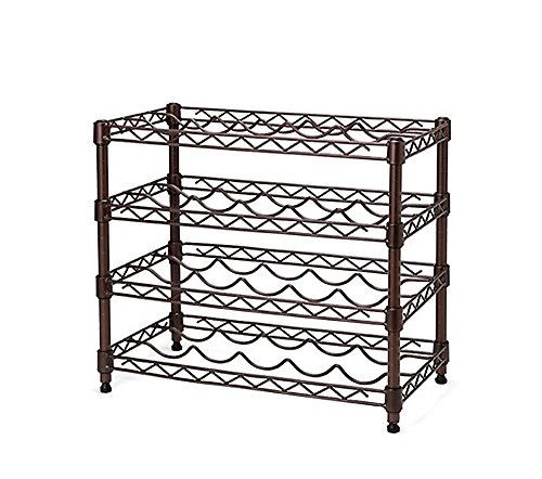 Seville Classics she05121b apilables Botellero para 20 Botellas, Metal, Bronce, 53,1 x 29,2 x 45,5 cm