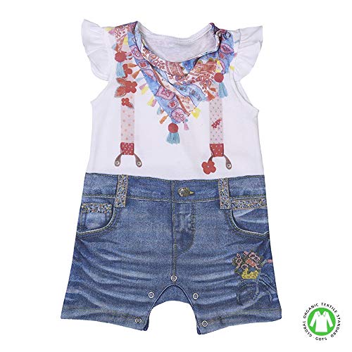 Sevira Kids – Mono de bebé niña de algodón orgánico Chloé beige gris Talla:6-9M - 68CM