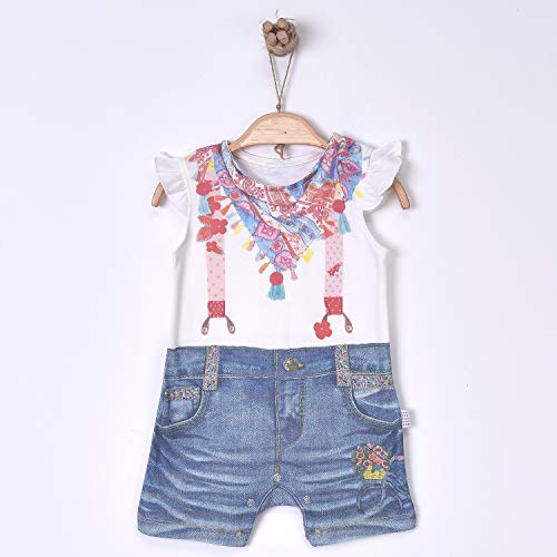 Sevira Kids – Mono de bebé niña de algodón orgánico Chloé beige gris Talla:6-9M - 68CM