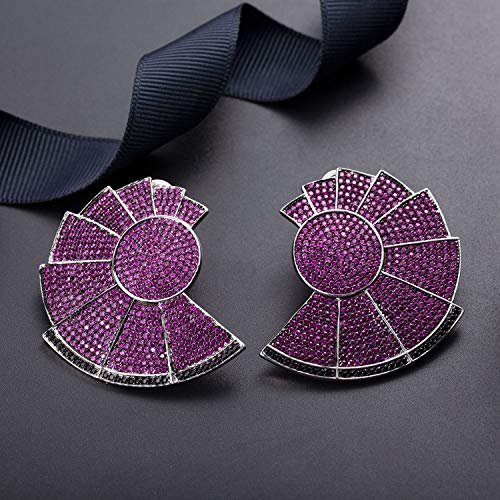 SGR SHOPS Pendientes Oreja Femenina Colgante Circón Piedras Preciosas Moda Super-Flash Joyas exageradas para Mujeres Club Nocturno Fiesta Boda Viaje Regalo Verde