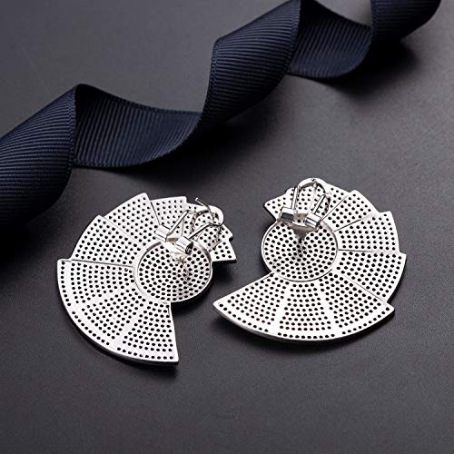 SGR SHOPS Pendientes Oreja Femenina Colgante Circón Piedras Preciosas Moda Super-Flash Joyas exageradas para Mujeres Club Nocturno Fiesta Boda Viaje Regalo Verde