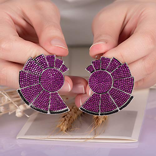 SGR SHOPS Pendientes Oreja Femenina Colgante Circón Piedras Preciosas Moda Super-Flash Joyas exageradas para Mujeres Club Nocturno Fiesta Boda Viaje Regalo Verde