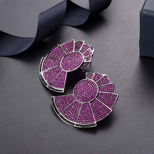 SGR SHOPS Pendientes Oreja Femenina Colgante Circón Piedras Preciosas Moda Super-Flash Joyas exageradas para Mujeres Club Nocturno Fiesta Boda Viaje Regalo Verde