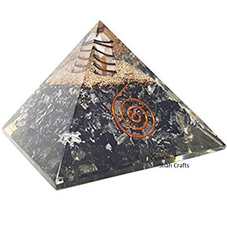 Shah Crafts Pirámide de cristal de turmalina negra | Generador de energía/protección EMF para meditación yoga y curación de chakras (tamaño – 2.5 – 3 pulgadas)