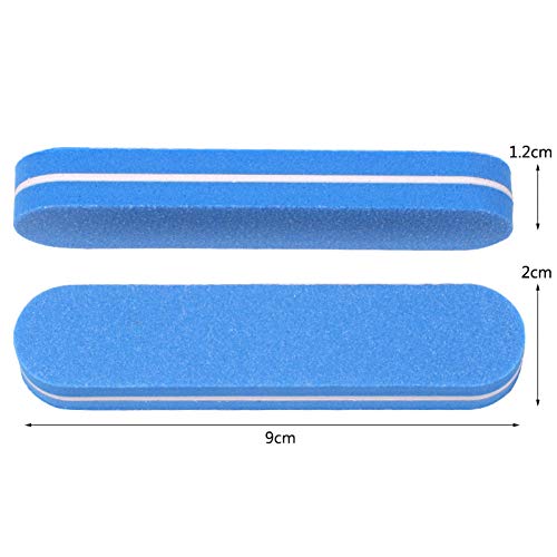 SHANYUR Lima De Uñas60Pcs Lima De Uñas Profesional 100/180 Mini Esponja De Pulido De Uñas Lijado Gel Esmalte De Pulido Pulido Esponja De Uñas Azul Al por Mayor