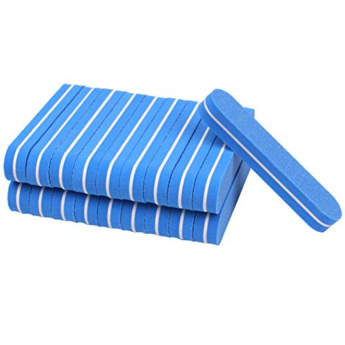 SHANYUR Lima De Uñas60Pcs Lima De Uñas Profesional 100/180 Mini Esponja De Pulido De Uñas Lijado Gel Esmalte De Pulido Pulido Esponja De Uñas Azul Al por Mayor