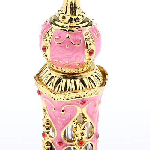 Sharplace Recargable Botella de Perfume Vacío Envase de Estilo Antiguo Antiguo Recipientes Cosméticos Jar - Rosado