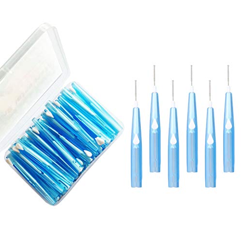sharprepublic 60x Push-Pull Cepillo Interden-tal Den-tales Palillo de Diente Palillos Desechables de Plástico