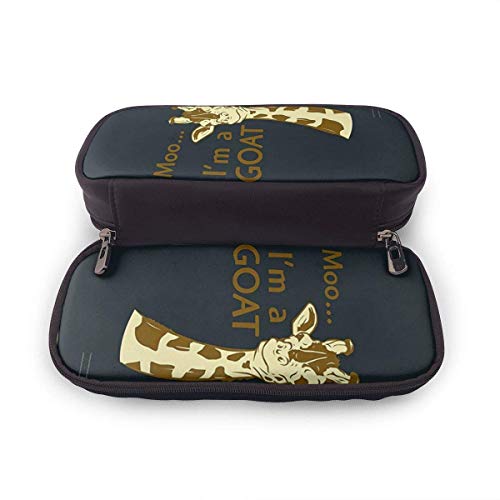 shenguang Mugir. Im A Goat Estuche para lápices Estuche para marcadores de bolígrafo de gran capacidad Estuche Estuche para maquillaje Estuche de cuero Almacenamiento grande Organizador de p