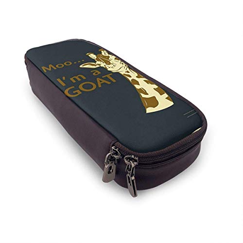 shenguang Mugir. Im A Goat Estuche para lápices Estuche para marcadores de bolígrafo de gran capacidad Estuche Estuche para maquillaje Estuche de cuero Almacenamiento grande Organizador de p