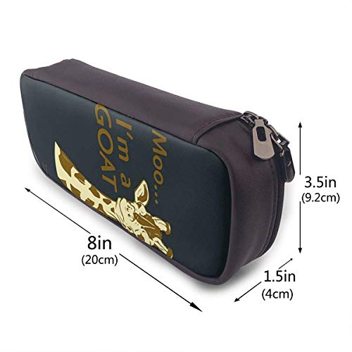 shenguang Mugir. Im A Goat Estuche para lápices Estuche para marcadores de bolígrafo de gran capacidad Estuche Estuche para maquillaje Estuche de cuero Almacenamiento grande Organizador de p