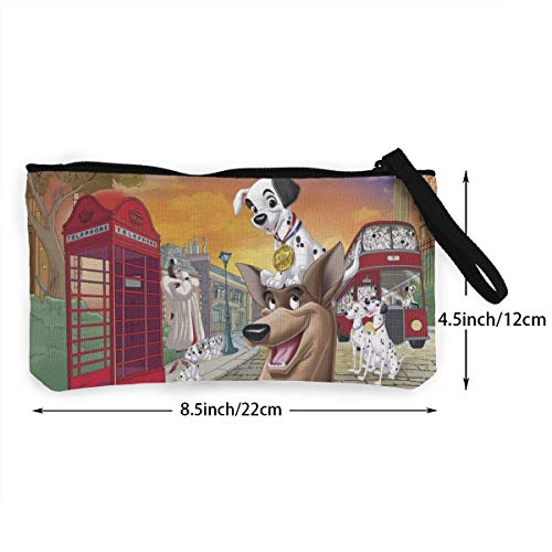 shibeili 101 monederos dálmatas con Cremallera de Lona, ​​Bolsas de Maquillaje con Monedero para teléfono móvil con Correa de Pulsera