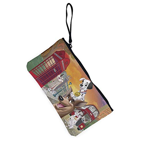 shibeili 101 monederos dálmatas con Cremallera de Lona, ​​Bolsas de Maquillaje con Monedero para teléfono móvil con Correa de Pulsera