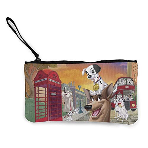 shibeili 101 monederos dálmatas con Cremallera de Lona, ​​Bolsas de Maquillaje con Monedero para teléfono móvil con Correa de Pulsera