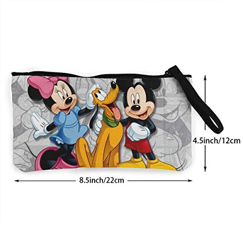 shibeili Mi-CK-EY Mou-se Monedero de Lona con Cremallera Impresión Monedero pequeño para Mujer Bolso cosmético Monedero portátil multifunción