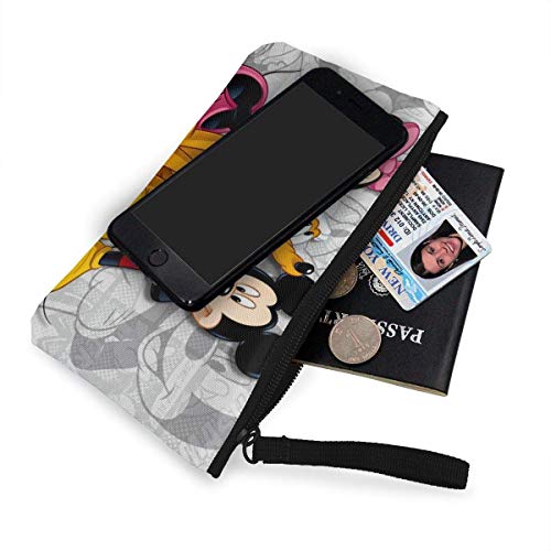 shibeili Mi-CK-EY Mou-se Monedero de Lona con Cremallera Impresión Monedero pequeño para Mujer Bolso cosmético Monedero portátil multifunción