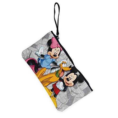 shibeili Mi-CK-EY Mou-se Monedero de Lona con Cremallera Impresión Monedero pequeño para Mujer Bolso cosmético Monedero portátil multifunción