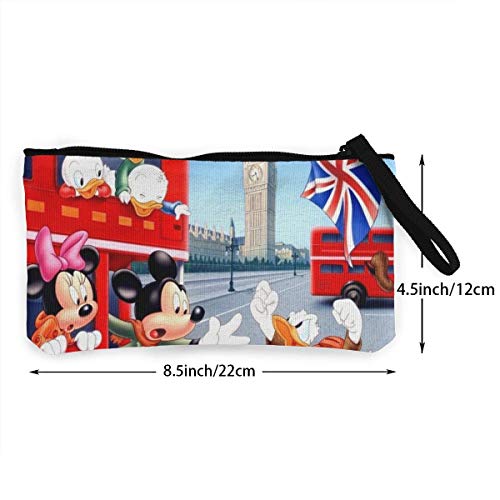 shibeili Mi-CK-EY Mou-se Monedero de Lona con Cremallera Impresión Monedero pequeño para Mujer Bolso cosmético Monedero portátil multifunción