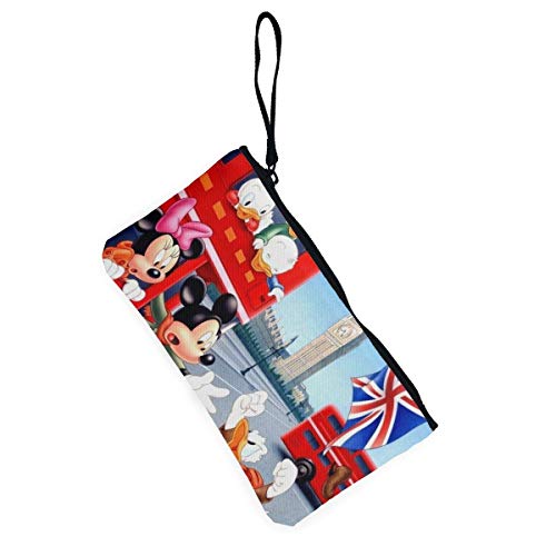 shibeili Mi-CK-EY Mou-se Monedero de Lona con Cremallera Impresión Monedero pequeño para Mujer Bolso cosmético Monedero portátil multifunción