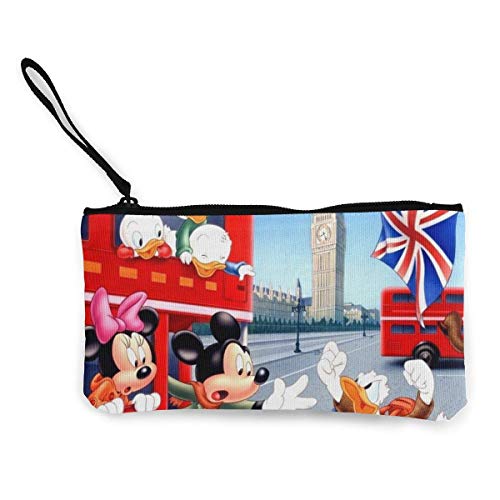 shibeili Mi-CK-EY Mou-se Monedero de Lona con Cremallera Impresión Monedero pequeño para Mujer Bolso cosmético Monedero portátil multifunción