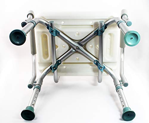 Silla de Ducha/Baño Ortopédico con Respaldo, Ajustable en Altura, Conteras Antideslizantes para Personas Mayores (7275465)