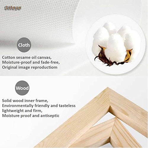 SILUYU-Impresiones sobre Lienzo 5 Piezas,Cuadro,Modular Casa Decoración,Arte Moderno,HD Print Pintura,No Tejido,Mural,Pegatina,Regalopequeñas Flores Hermosas,con Marco,S:100 * 50Cm